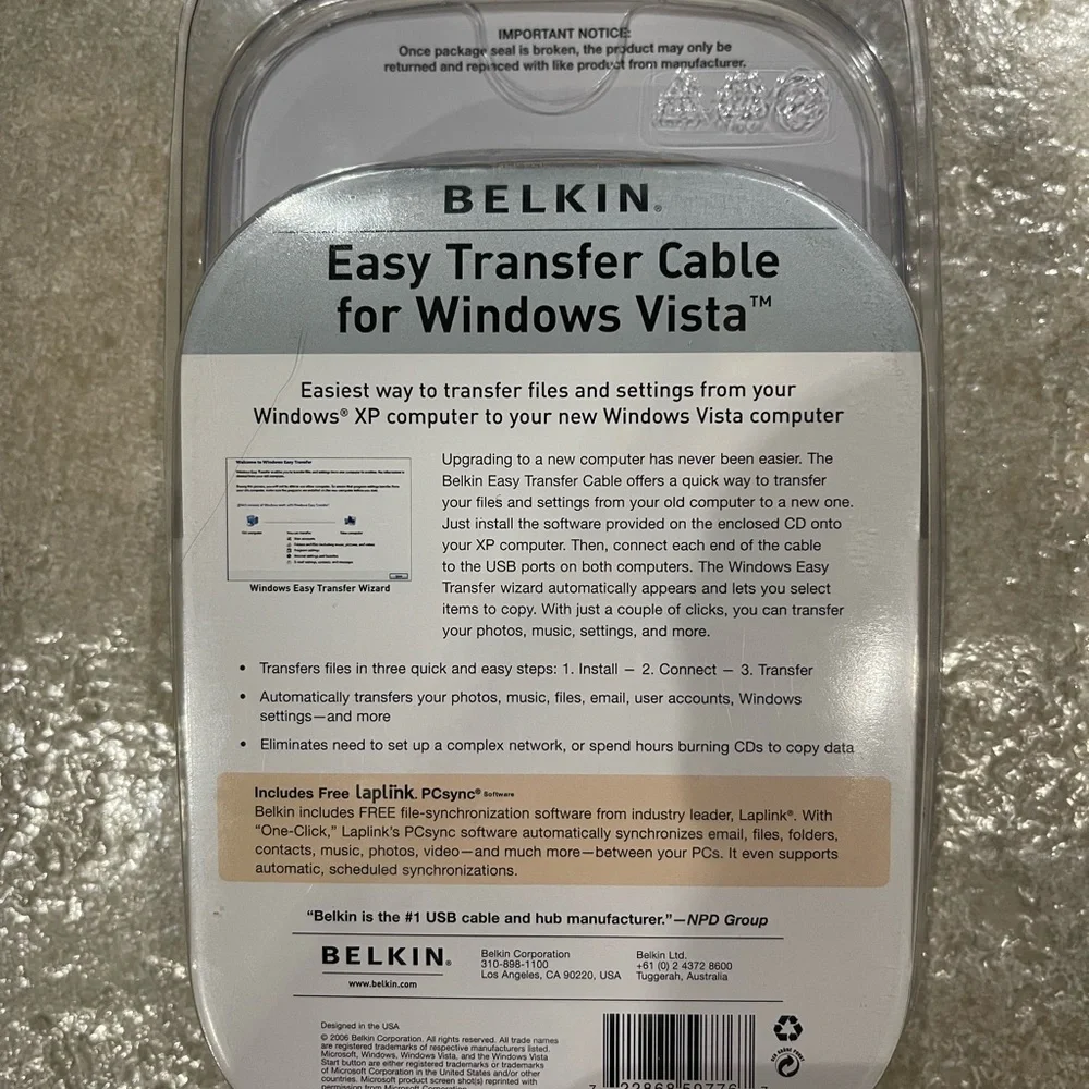 1-Belkin easy transfer cable for windows vista